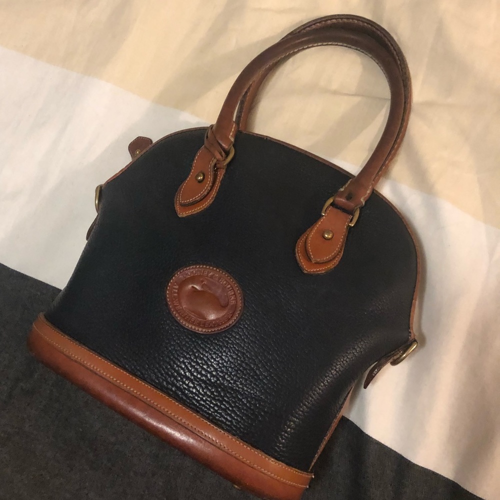 Dark navy leather vintage Dooney and Bourke bag